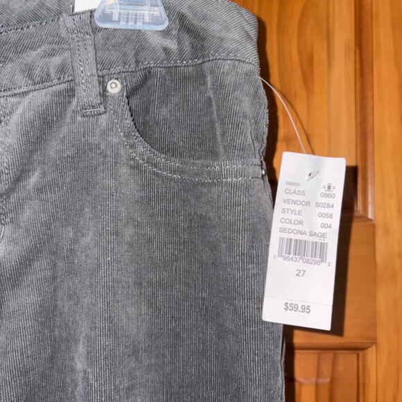 PacSun Low Rise Flare Corduroy Pants Sedona Sage Gray Green Size 27 NWT - Picture 7 of 9